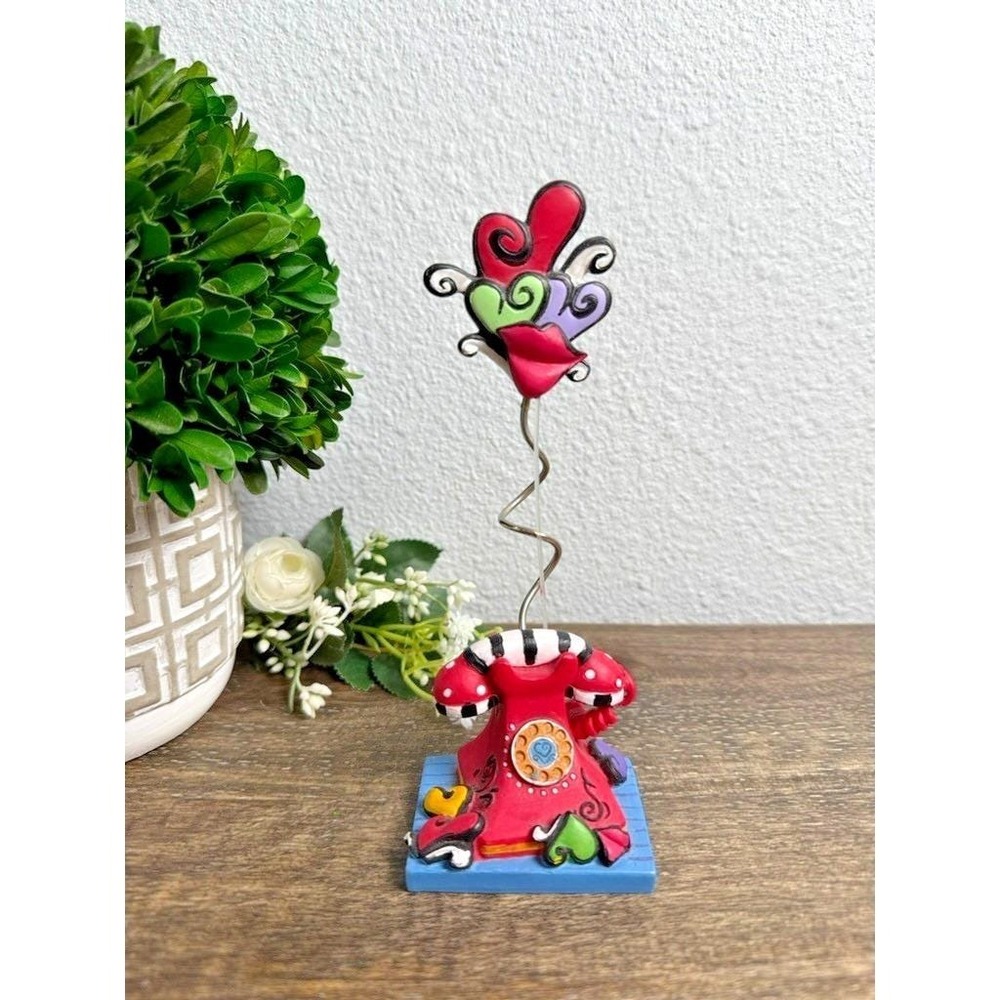 Whimsical‎ Heart Telephone Memo Holder Photo Clip Funky Cottagecore Decor